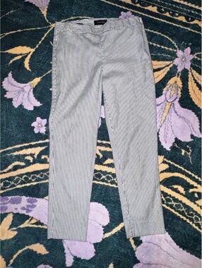 Talbots Black and White Pinstripe Ankle Pants size 8P
